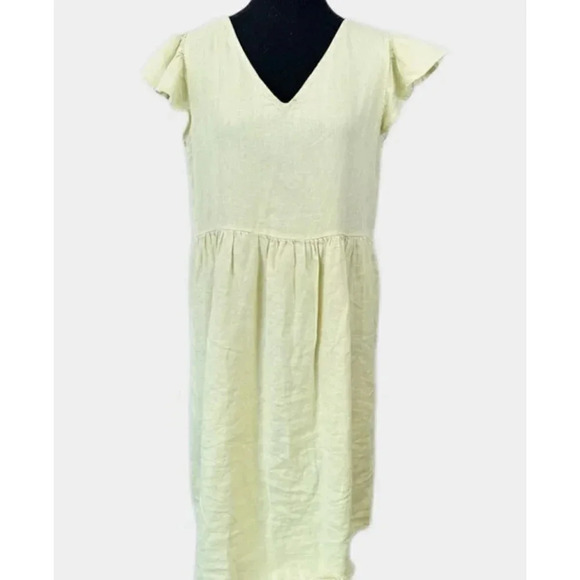 abito Dresses & Skirts - Abito Ruffle  Sleeve Linen Relaxed Fit Dress